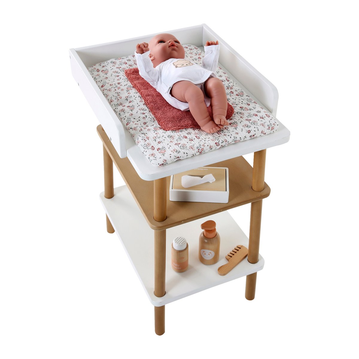 Matelas à langer pour poupon petites fleurs, VERTBAUDET