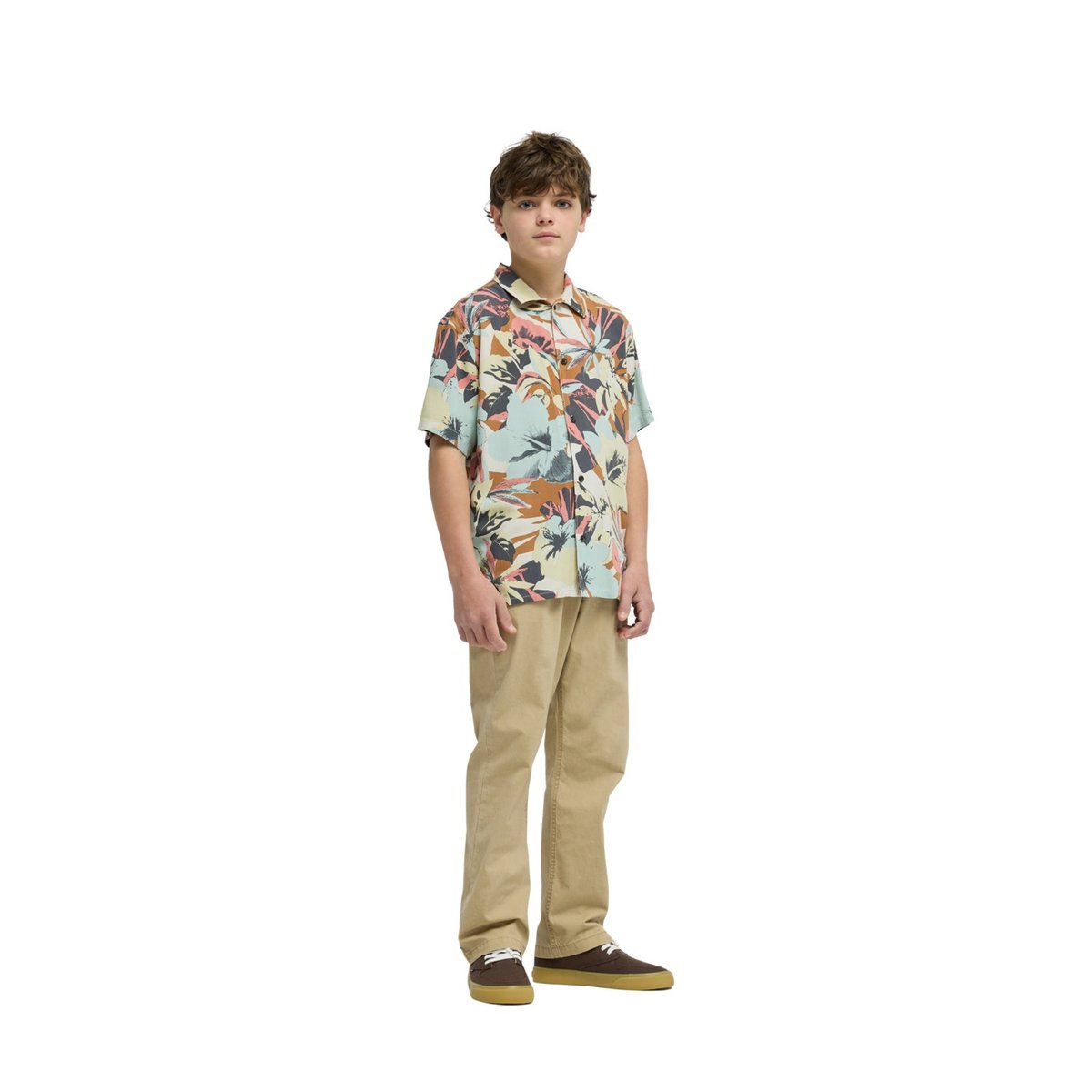 Chemise manches courtes SAFE PARADISE beige garden glade interact floral, QUIKSILVER