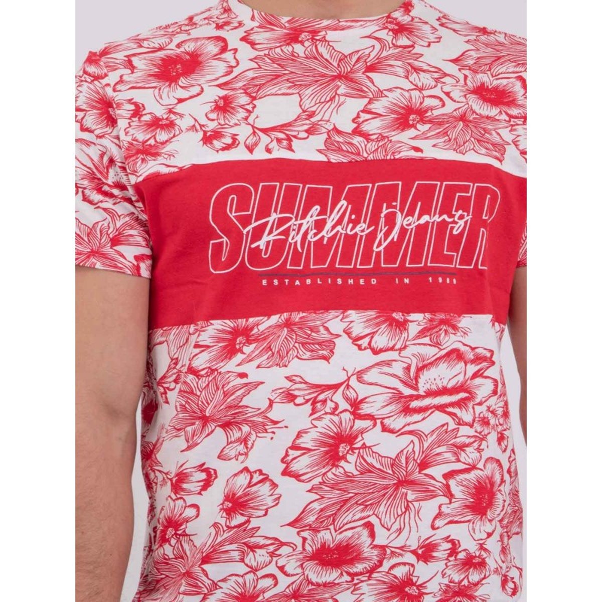 T-shirt Manches Courtes Col Rond Pur Coton Noliba rouge, RITCHIE