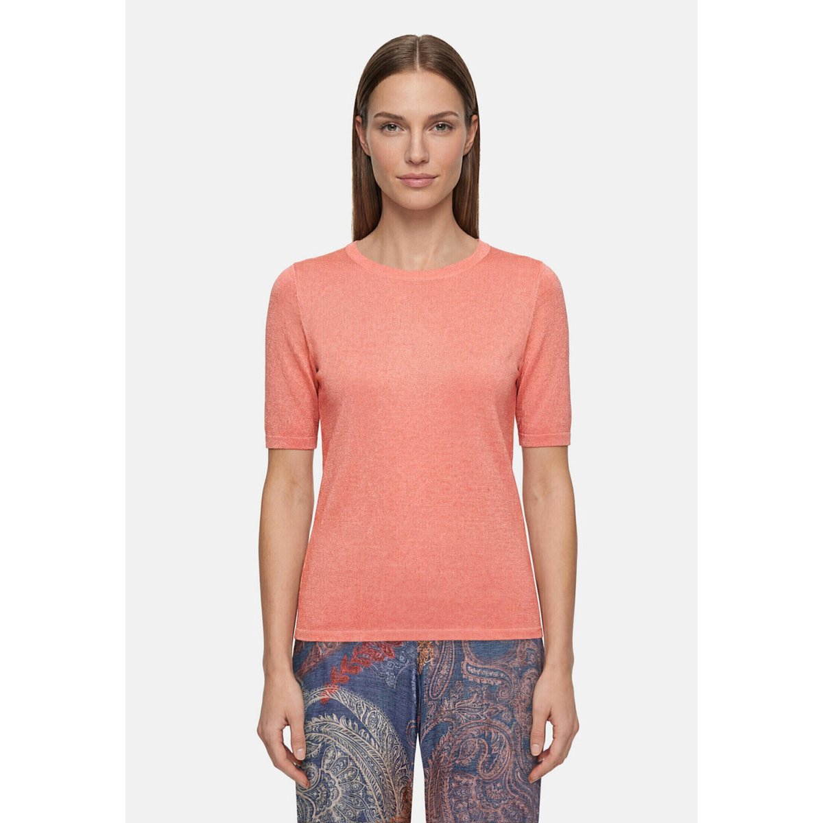 Pull-over en maille manches courtes light mahogany, BETTY BARCLAY