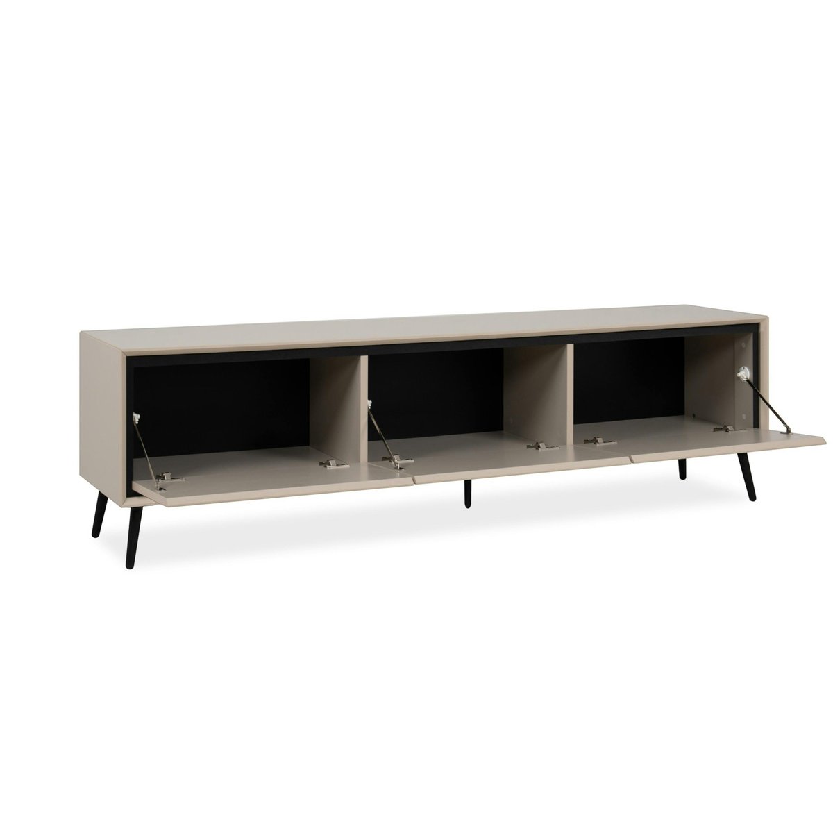 Meuble TV taupe 3 portes abattantes AVIO beige, PIER IMPORT