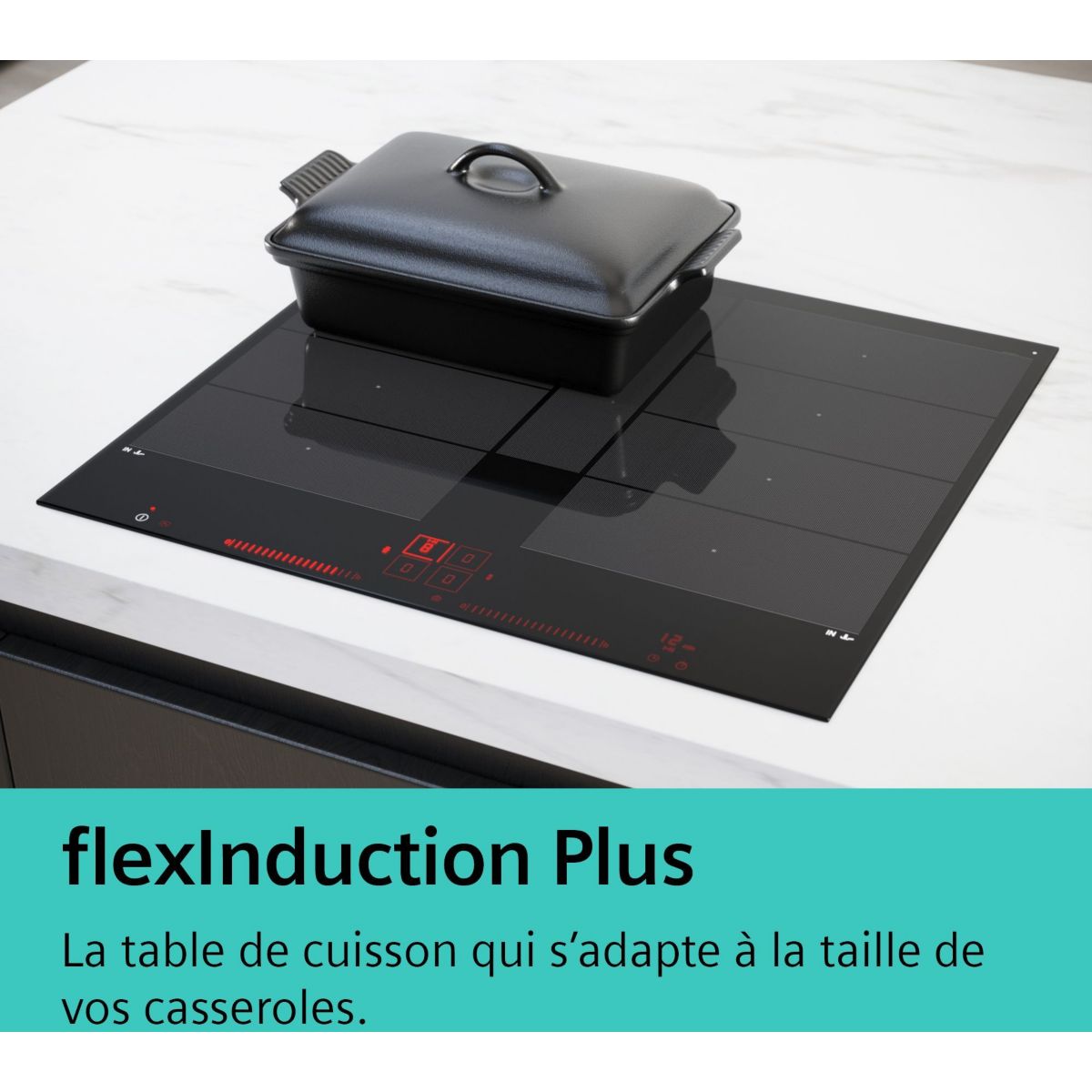 Plaque induction EX651LYC1F IQ700 FlexInduction Plus noir, SIEMENS