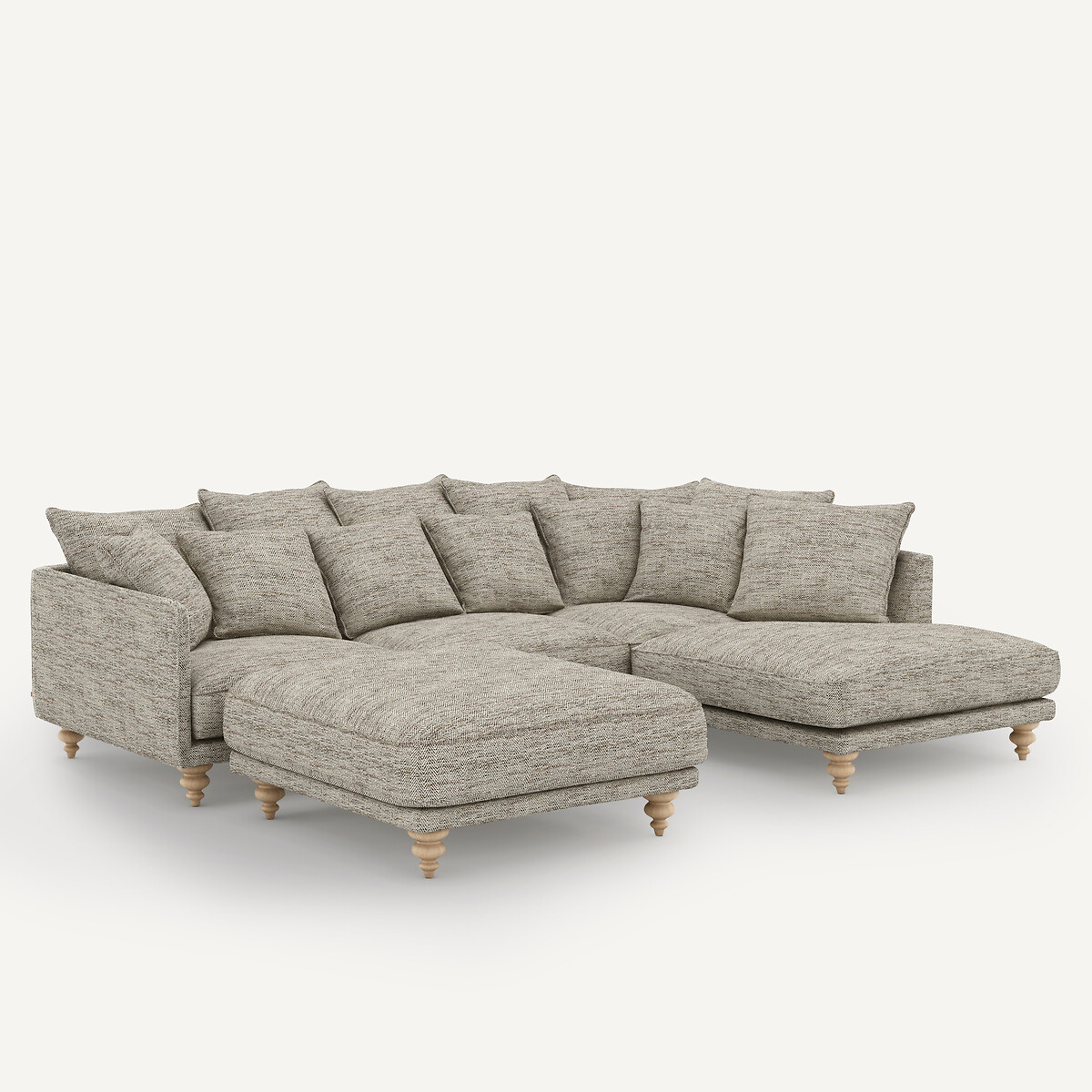Divano angolare spigato screziato, Lazare lino, AM.PM