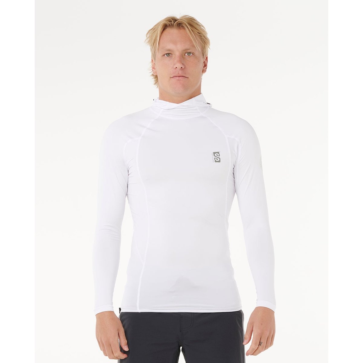 T-shirt anti-UV à capuche et manches longues SEARCH SERIES UPF white, RIP CURL