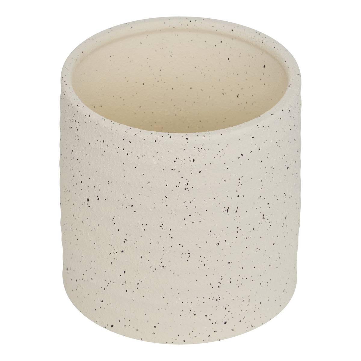 Lot de 3 pots de fleurs en grès ELLY blanc, ATMOSPHERA