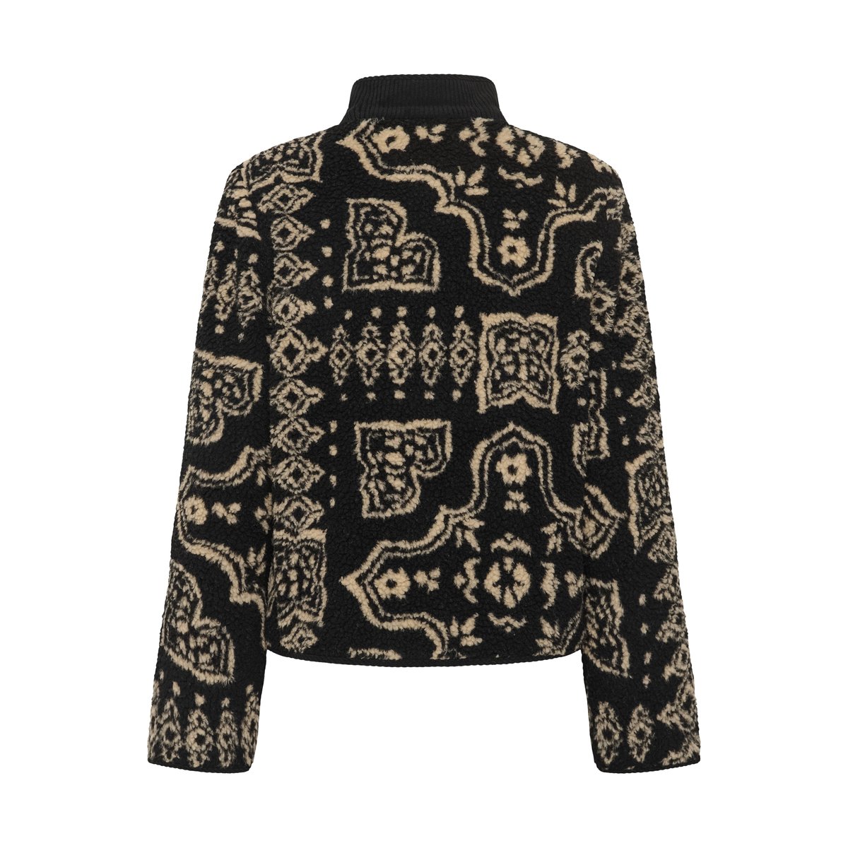 Manteau noir meteorite w. graphic print, KAFFE