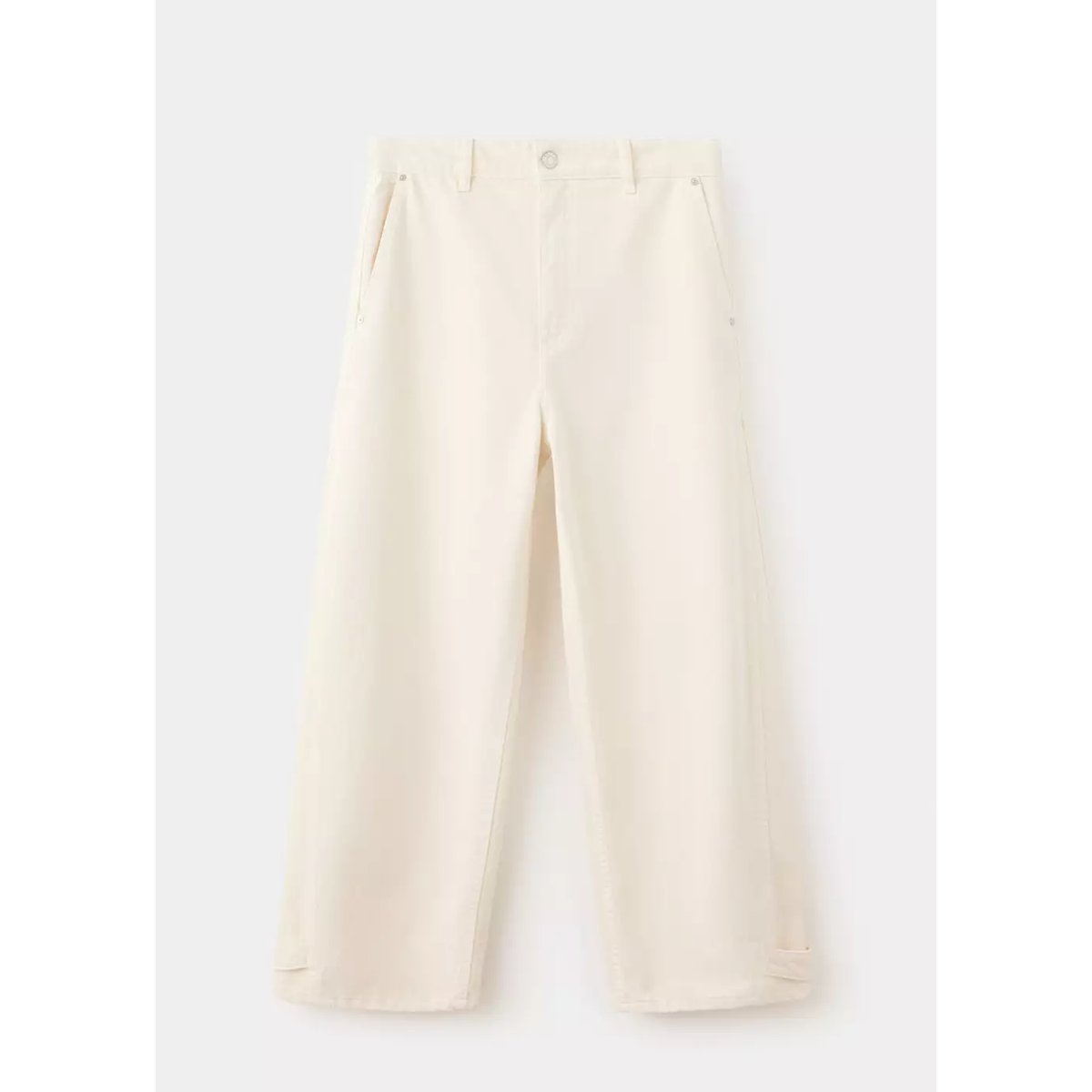 Jean balloon taille régulière écru, MANGO