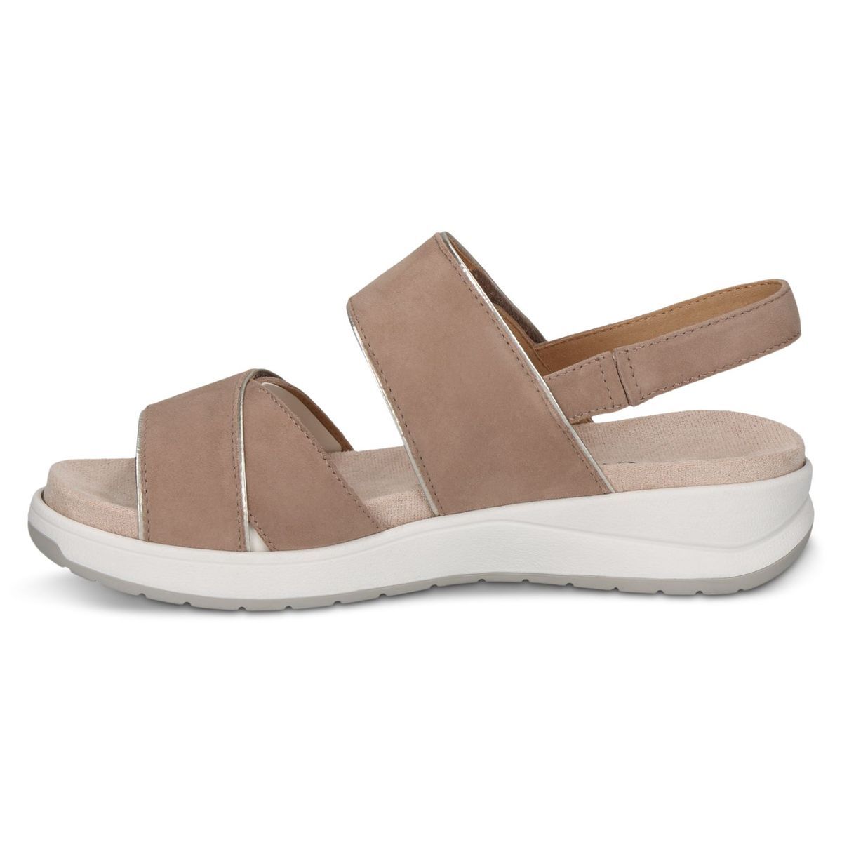 Sandale à talon plate marron, CAPRICE