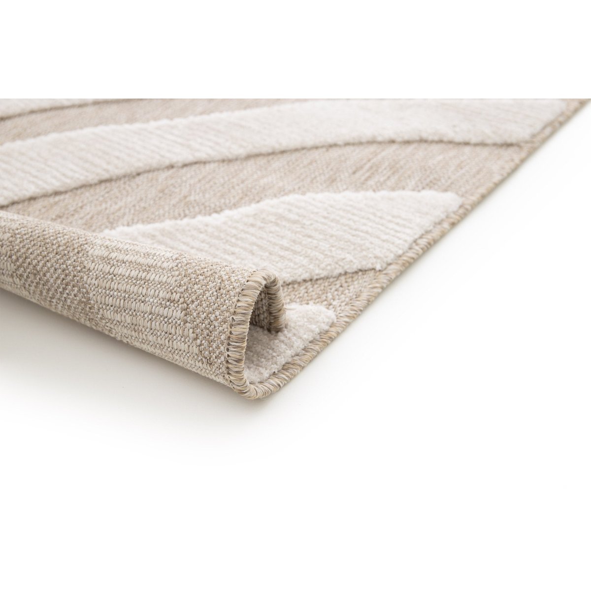 Tapis en relief style japandi ONDE beige sable, AFK LIVING