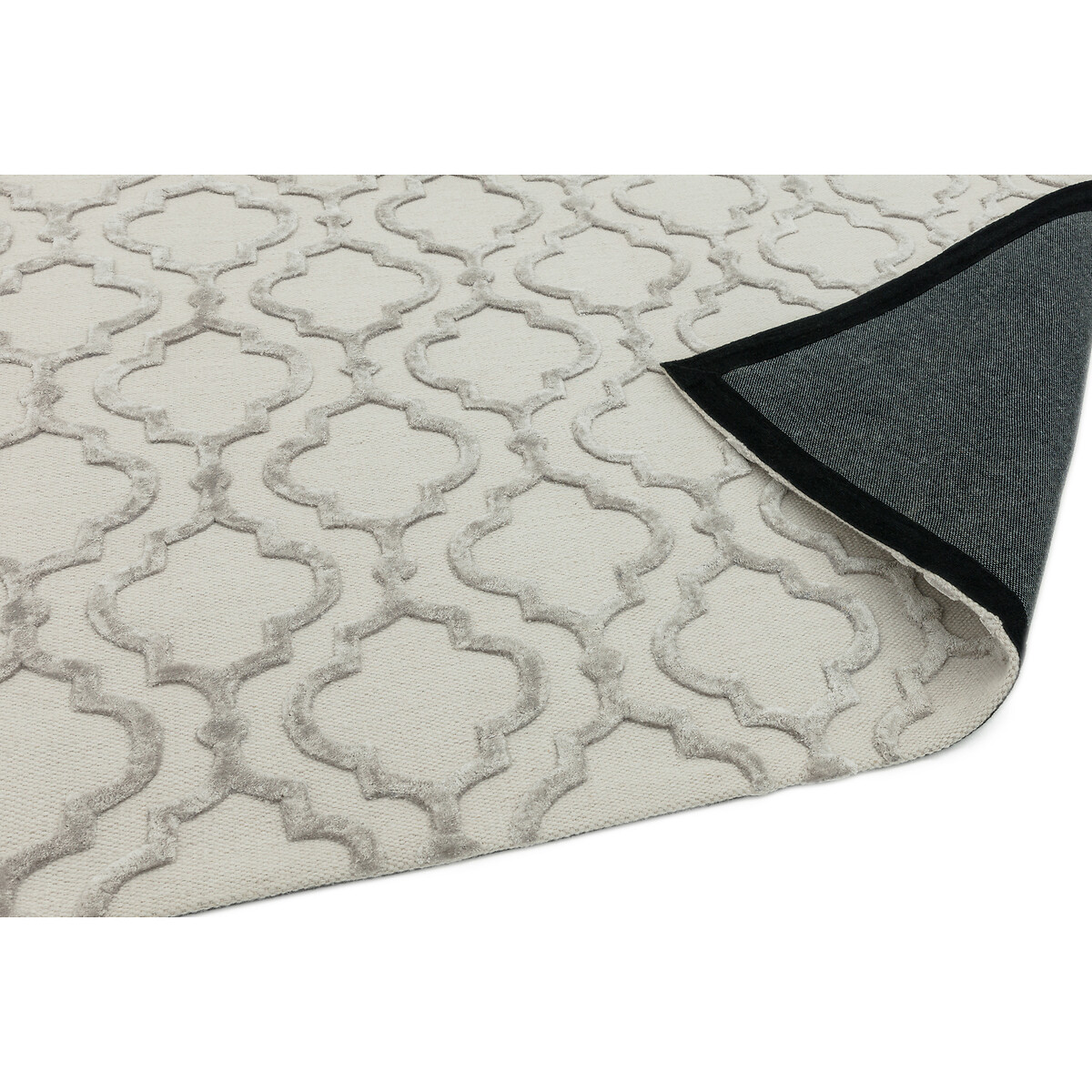 Ogee Hand Woven Dhurrie Rug grey, SO'HOME