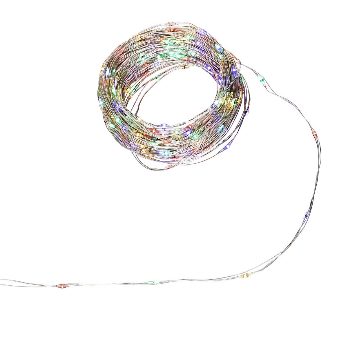 Guirlande lumineuse d'extérieur 20 m 400 LED blanc chaud fil cuivre 13 fonctions sur secteur multicolore, ATMOSPHERA
