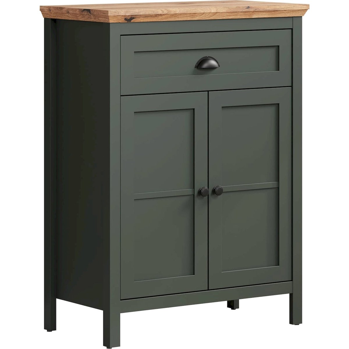 Commode collection FOREELLS plateau chêne vert foncé et chêne evoke, RECOLLECTION