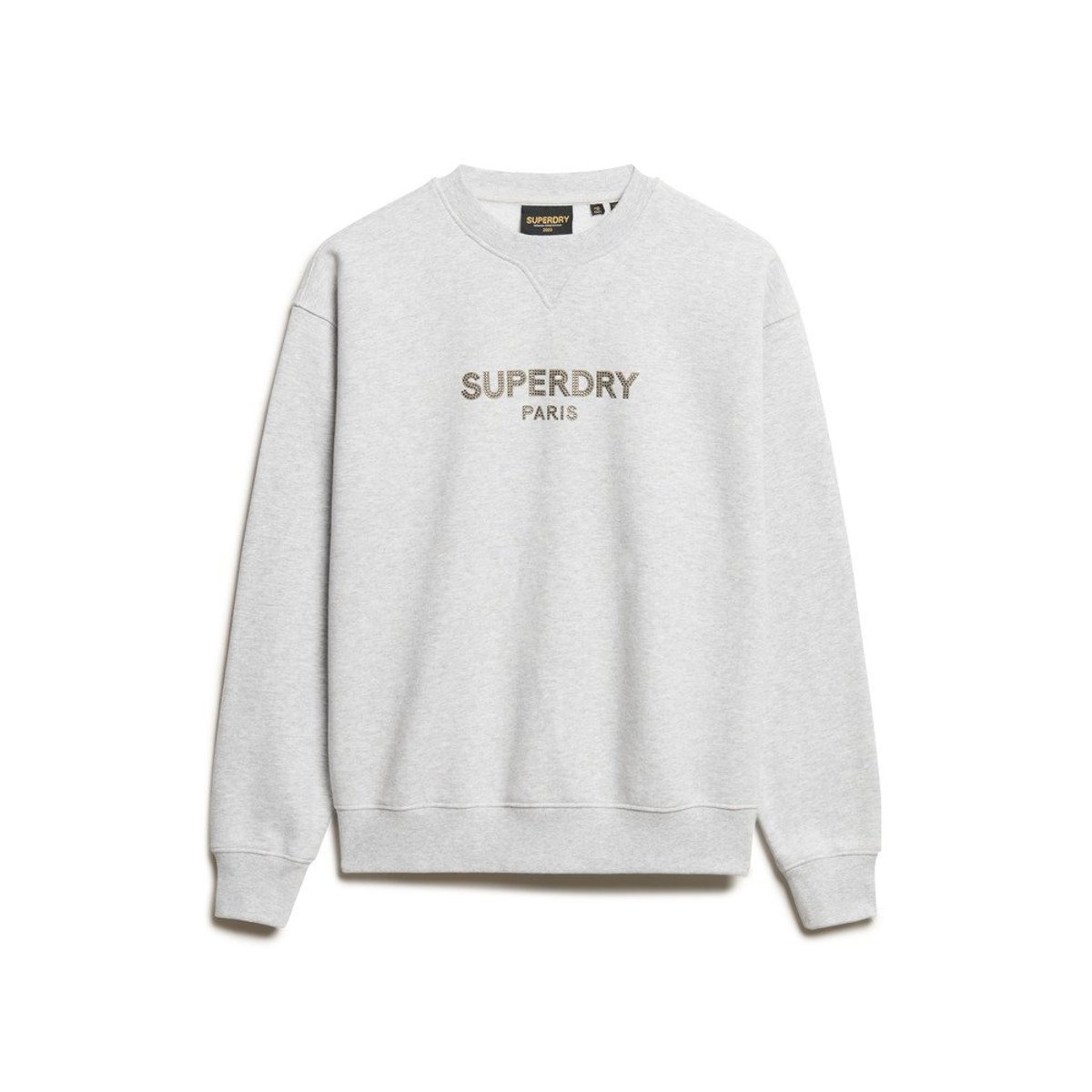 Sweat ras du cou ample Sport Luxe gris chiné cadet, SUPERDRY