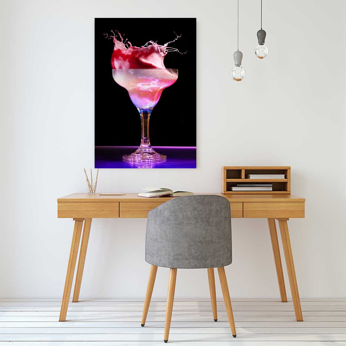Tableau decoration cuisine cocktail rose tableau alu dibond, HEXOA