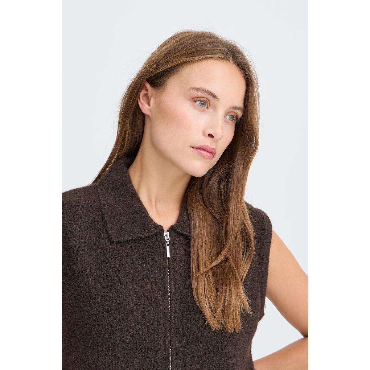 Sans manches marron java melange, B.YOUNG