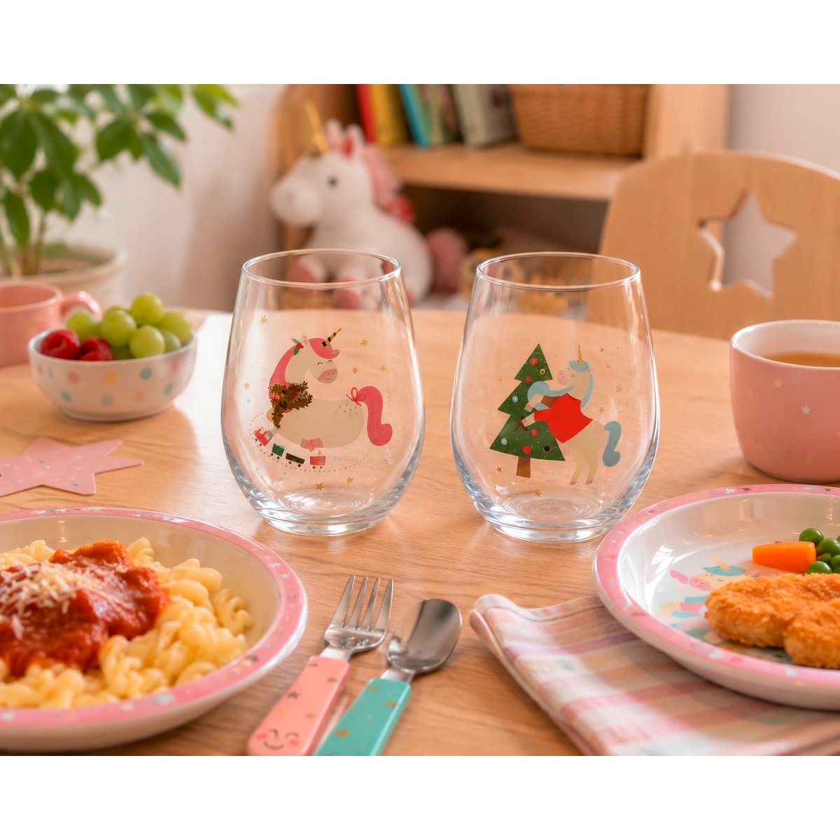 Set de 2 grands verres licorne – 570 ml transparent, EDEN