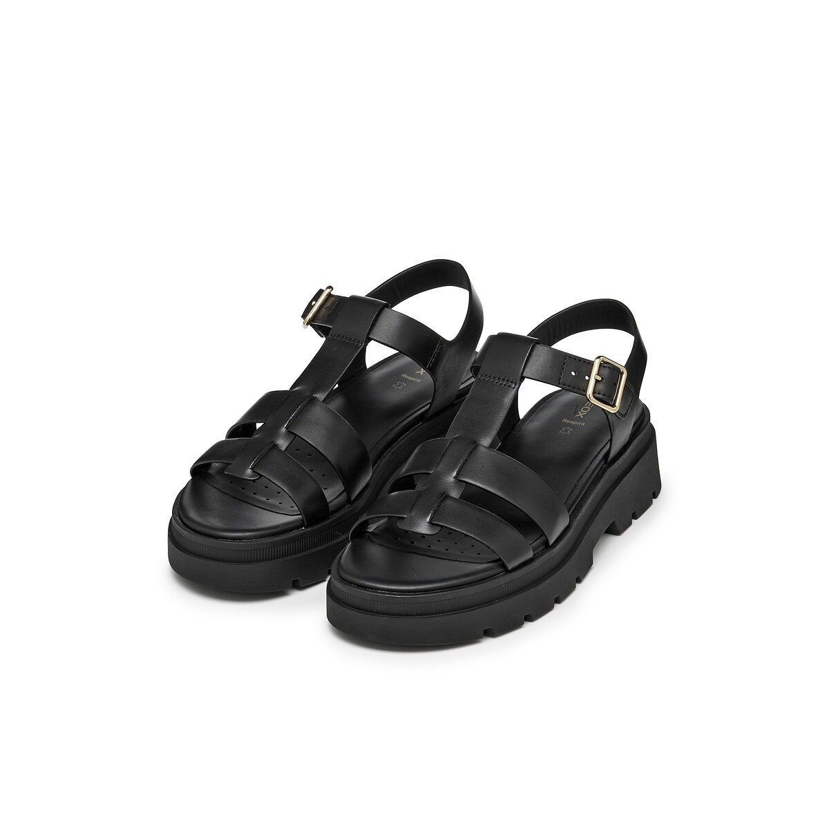 Sandales en cuir Adacter noir, GEOX