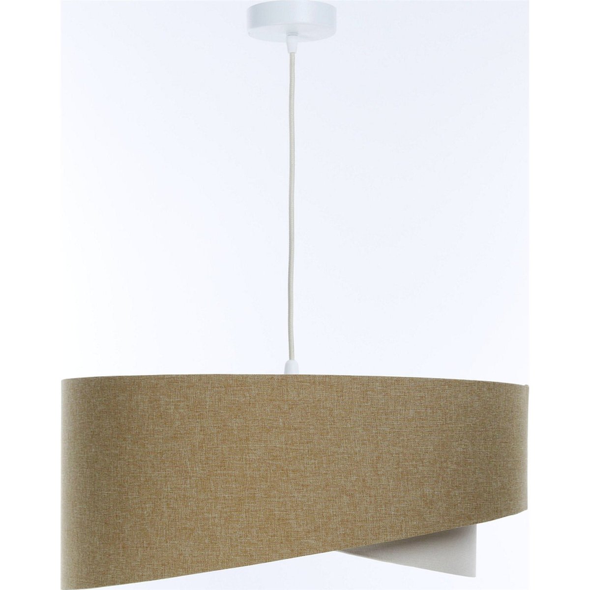 Suspension en lin rond Boho beige crème en lin naturel, BPS KONCEPT