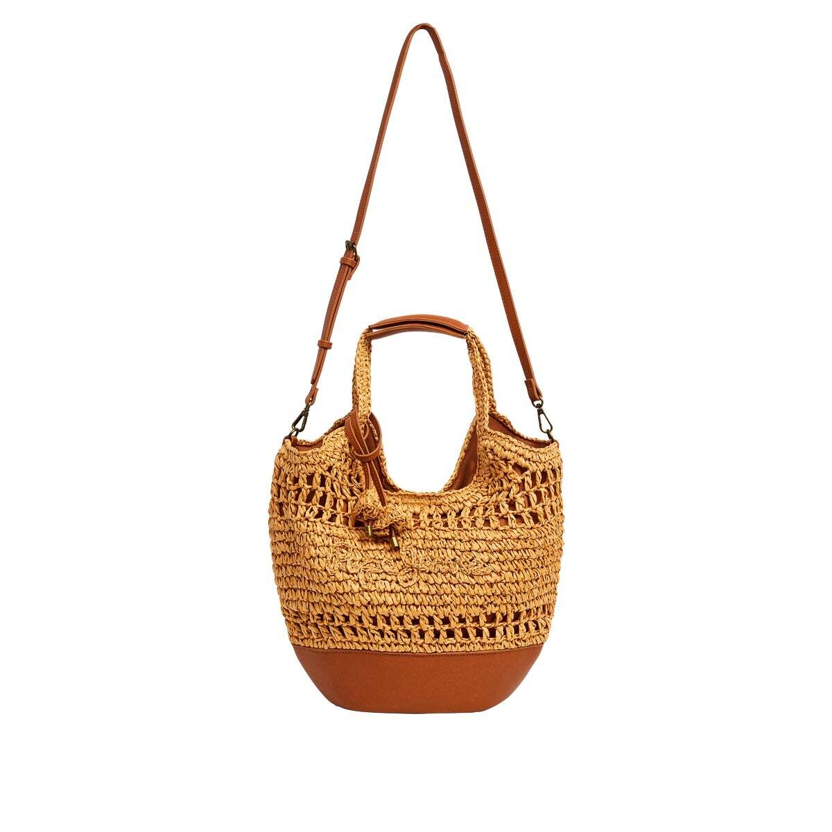 Sac Cabas En Raphia jaune fonte, PEPE JEANS