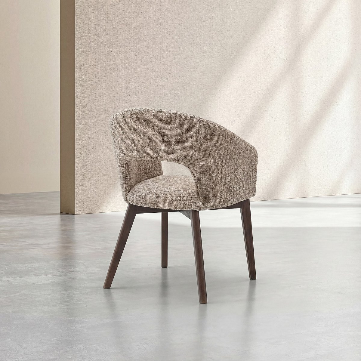 Chaise tissu RUSTI beige, HABITAT