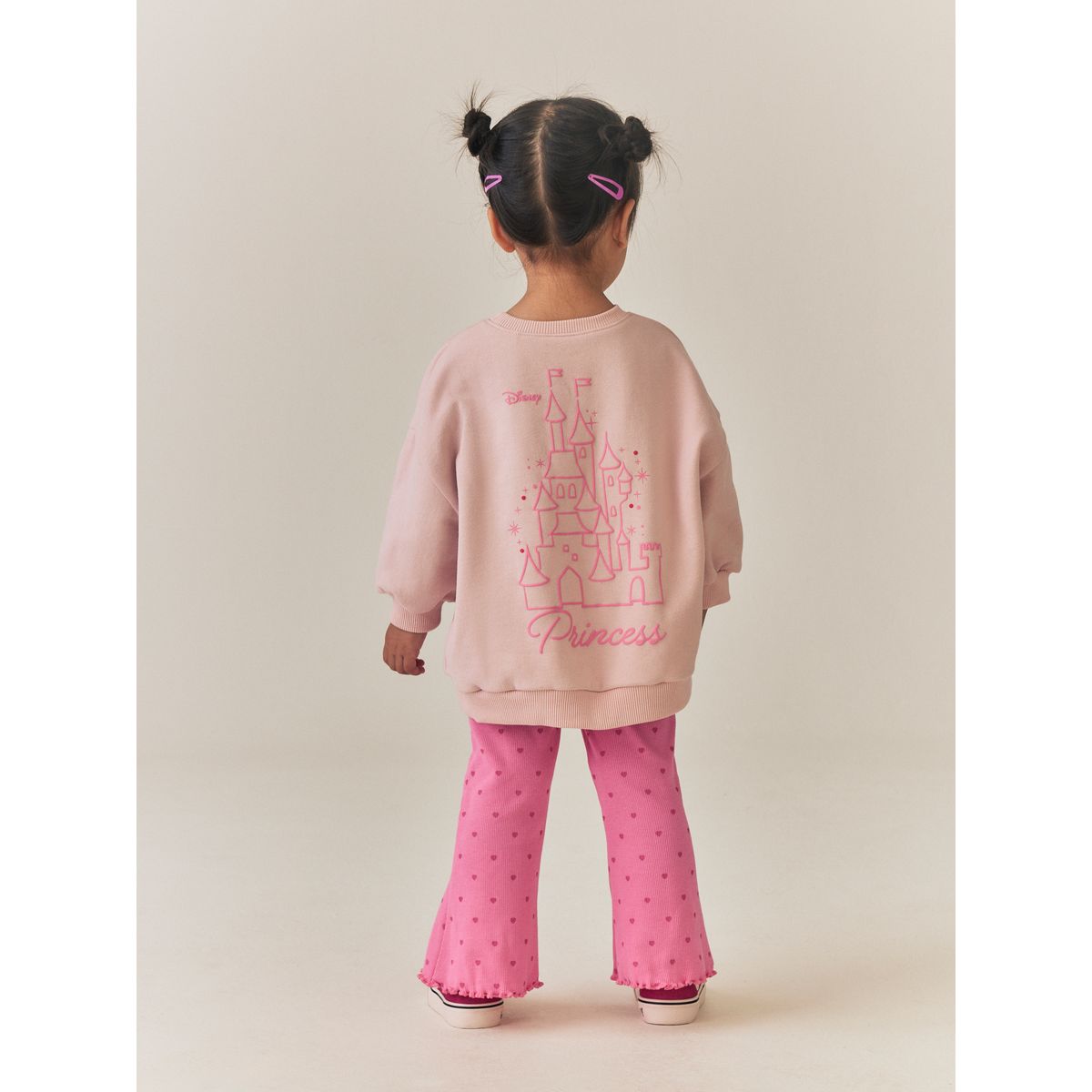 Ensemble sweat et pantalon évasé princesse disney rose pâle, NEXT