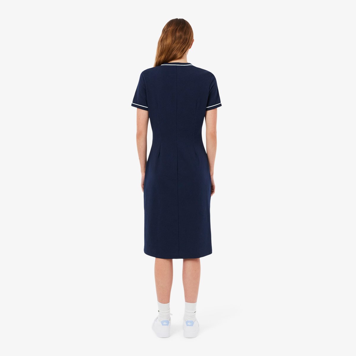 Robe t-shirt jersey liserés bleu-3ui, LACOSTE