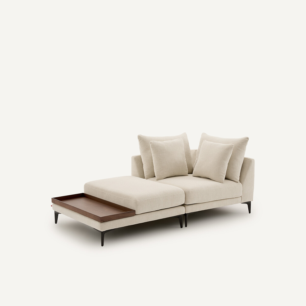 Canapé d'angle en polyester natté, MODERNISTE ivoire, EMMANUEL GALLINA X AM.PM