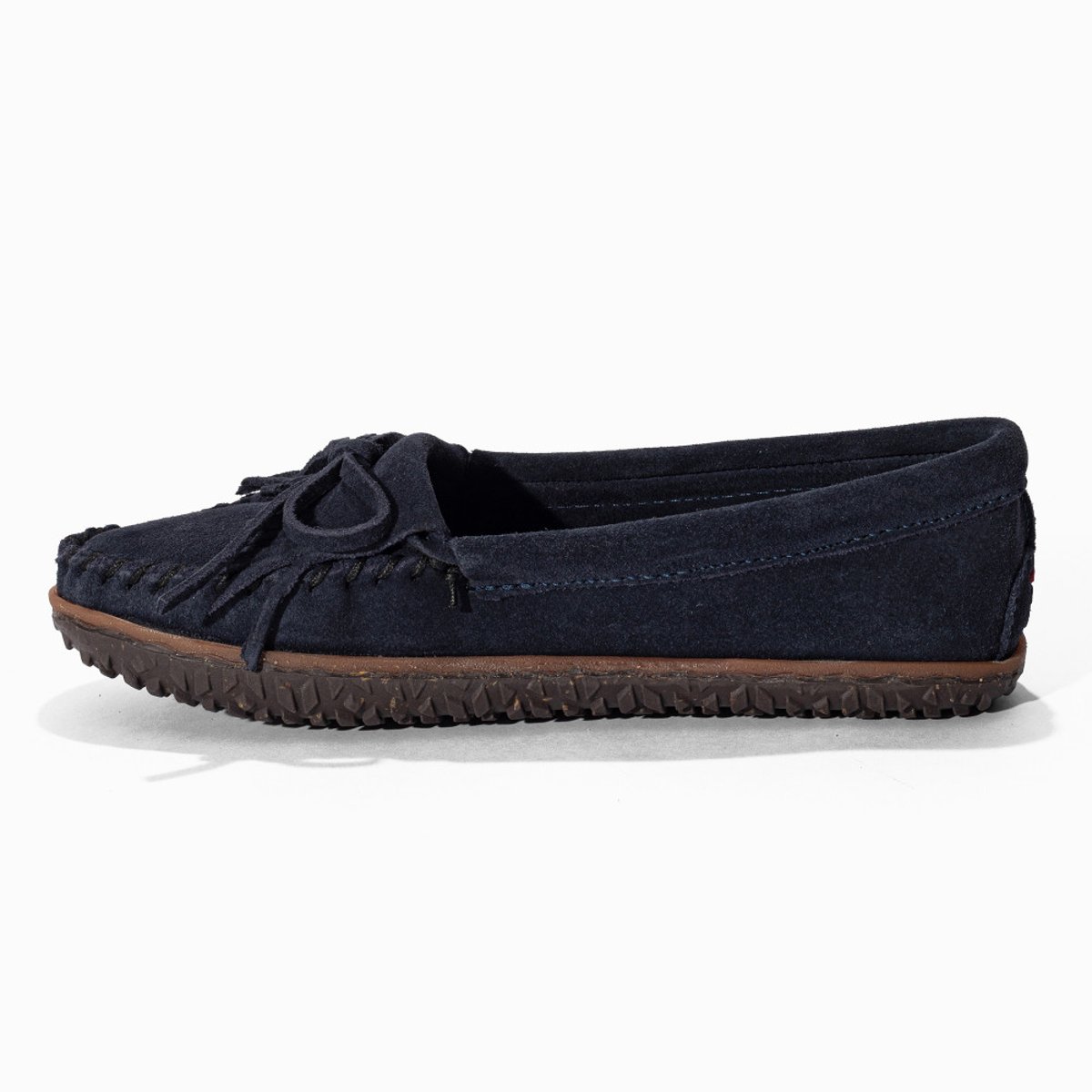 Mocassins en cuir Kilty Tread bleu marine, MINNETONKA
