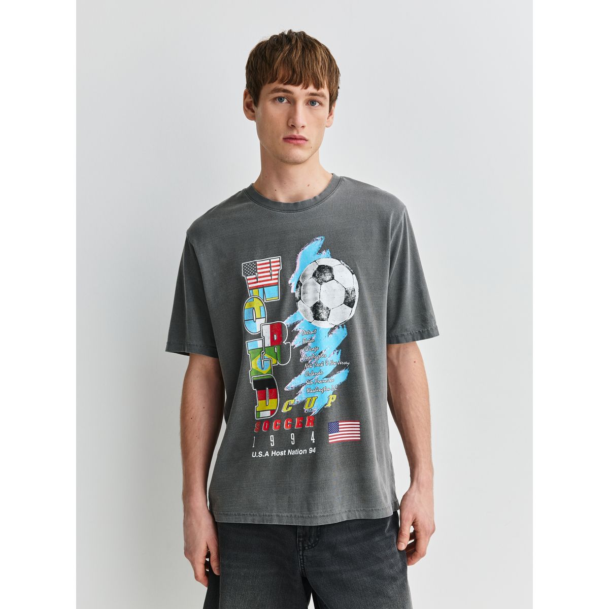 T-shirt décontracté coupe du monde football toffs gris, NEXT