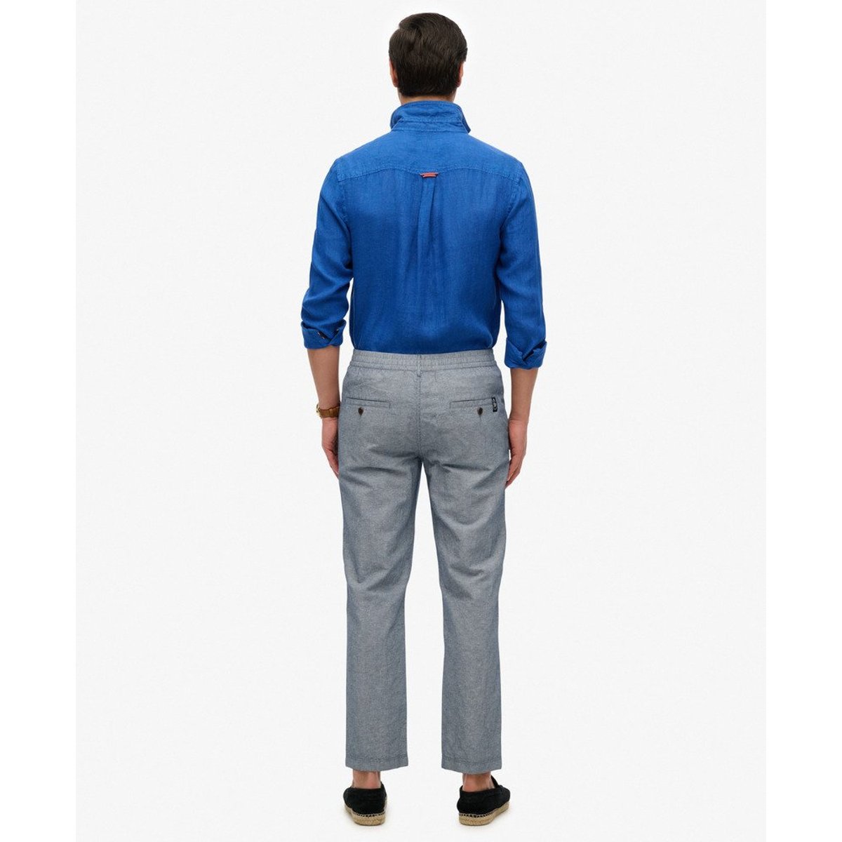 The Merchant Store - Pantalon en Lin bleu marine rayé, SUPERDRY