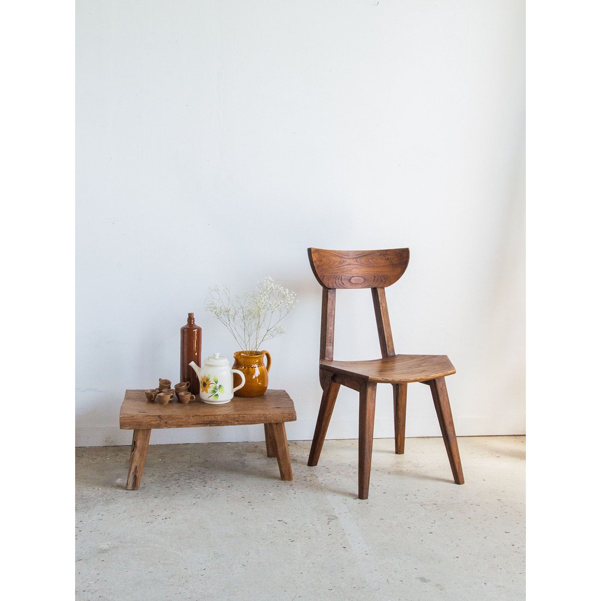 Petit banc en teck Antoine N°173 - Bon état bois, DEBONGOUT