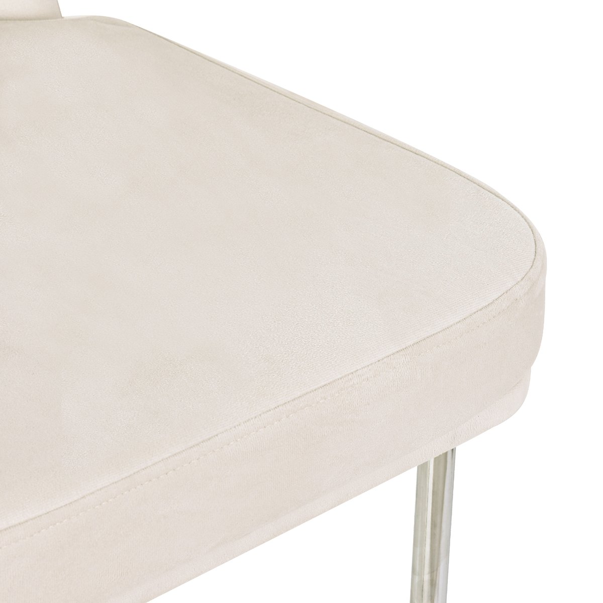 Lot de 4 chaises de salle à manger en velours avec pieds métal, DUORAUC beige, MEUBLES COSY