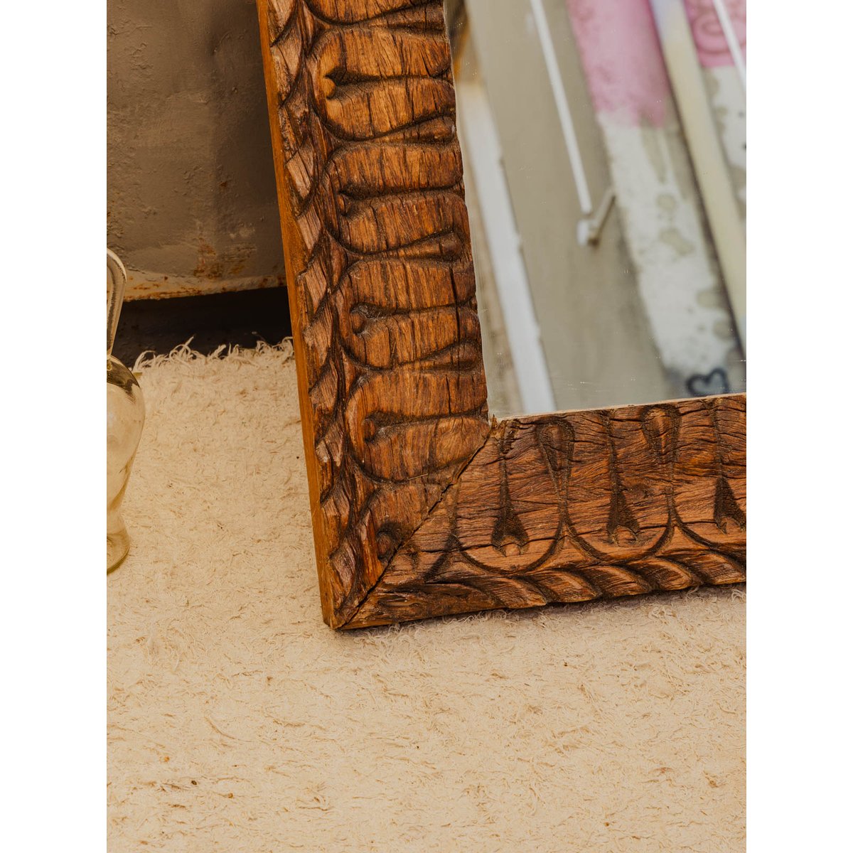 Miroir en bois Georges N°1394 - Bon état bois foncé, DEBONGOUT