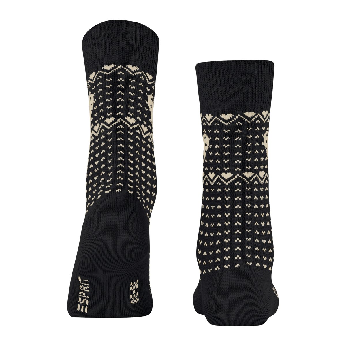 Chaussettes pour bottes Norwegian Heart Opaque noir basique, ESPRIT