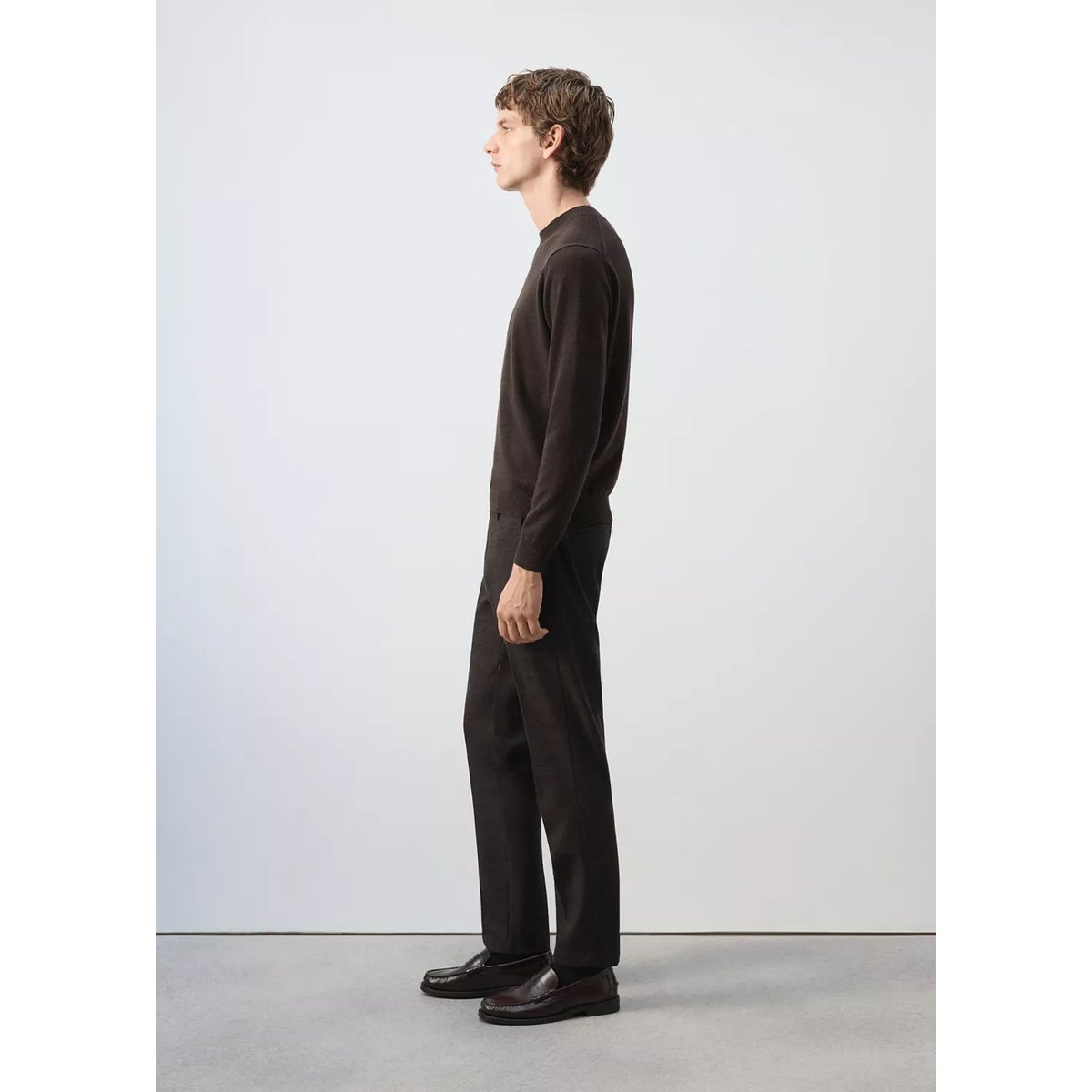 Pantalon slim-fit carreaux chocolat, MANGO MAN