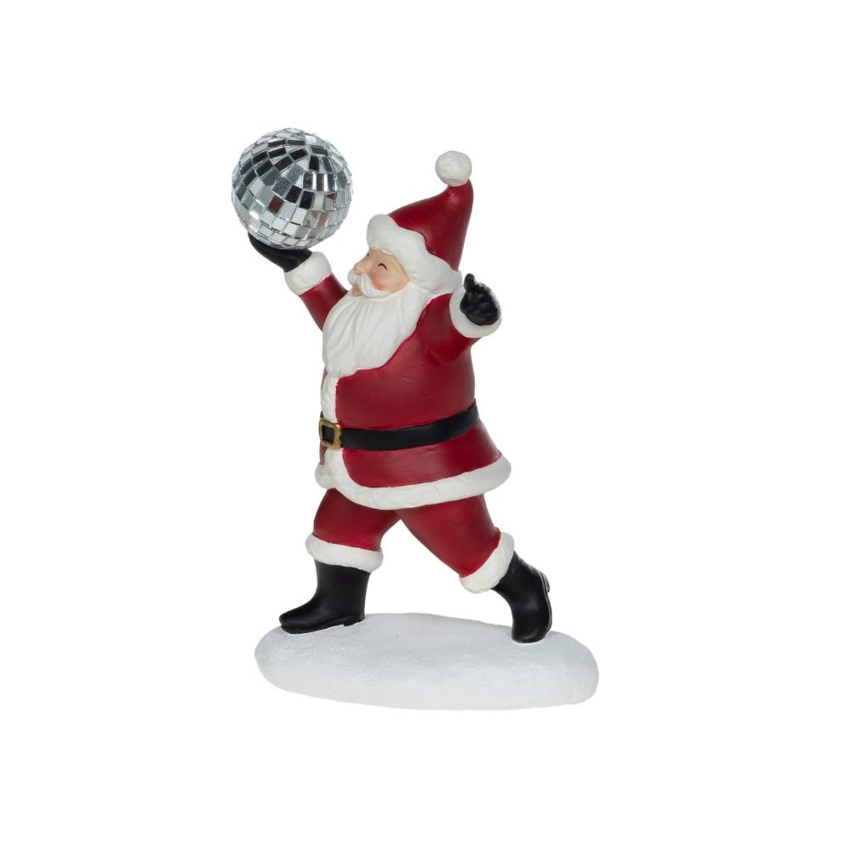 Père Noël disco 19 cm en résine rouge, AMADEUS