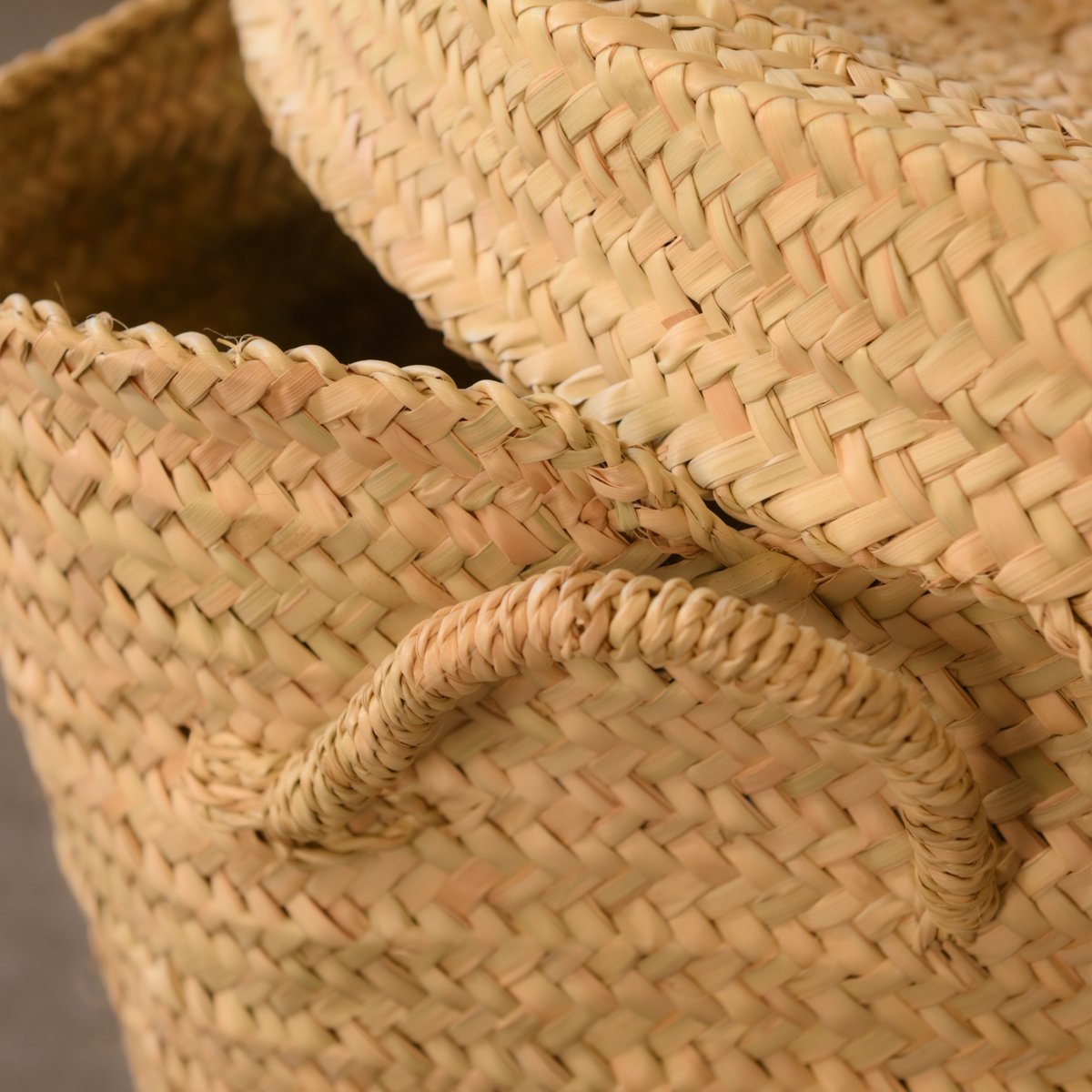 Panier chevron avec couvercle et anse -  LOJI naturel, HOME MAISON