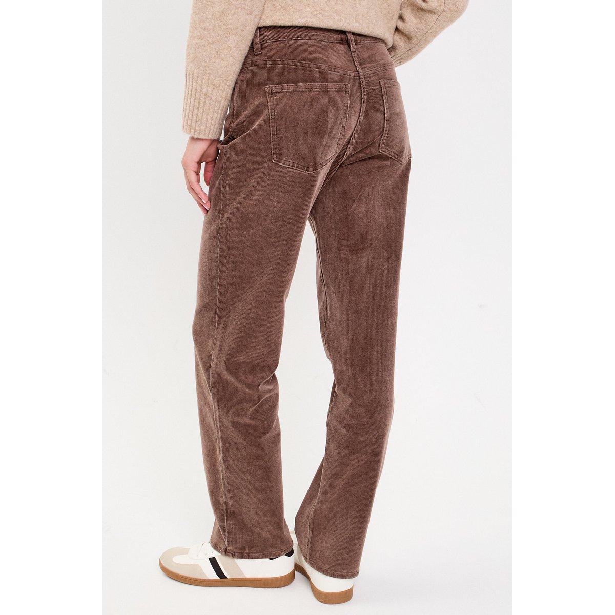 Pantalon droit en velours jaune, CACHE CACHE