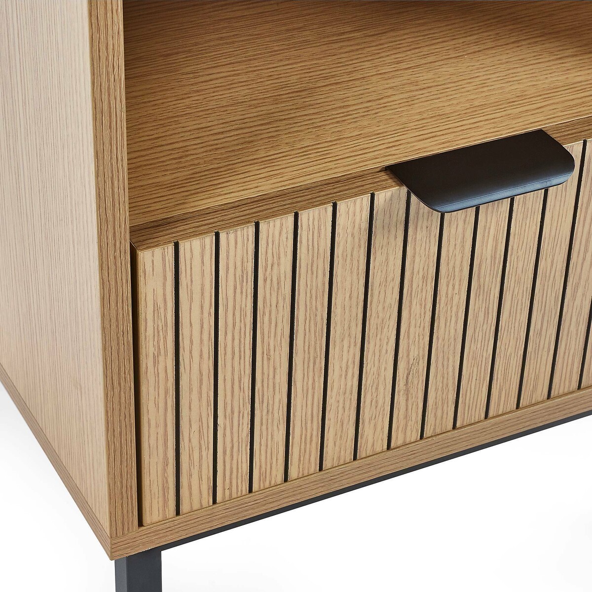 Gia Slatted Oak Side Table oak, SO'HOME