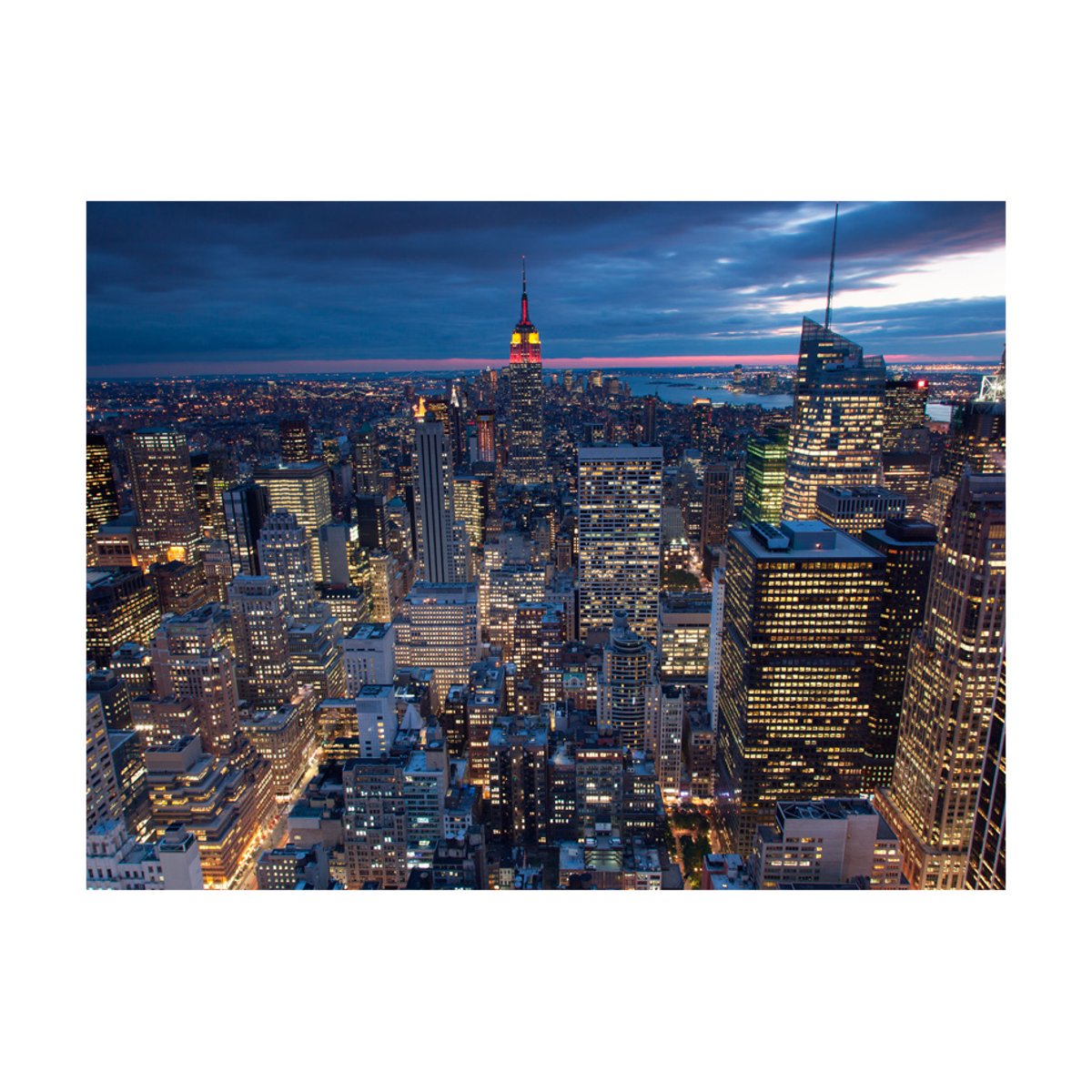 Papier peint intissé panoramique Ville et Architecture New York - nuit blanc, EDEN
