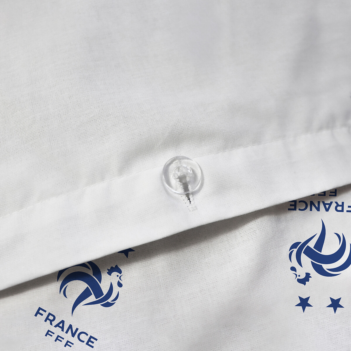 Parure de lit coton, FFF Equipe de France blanc imprimé, FFF
