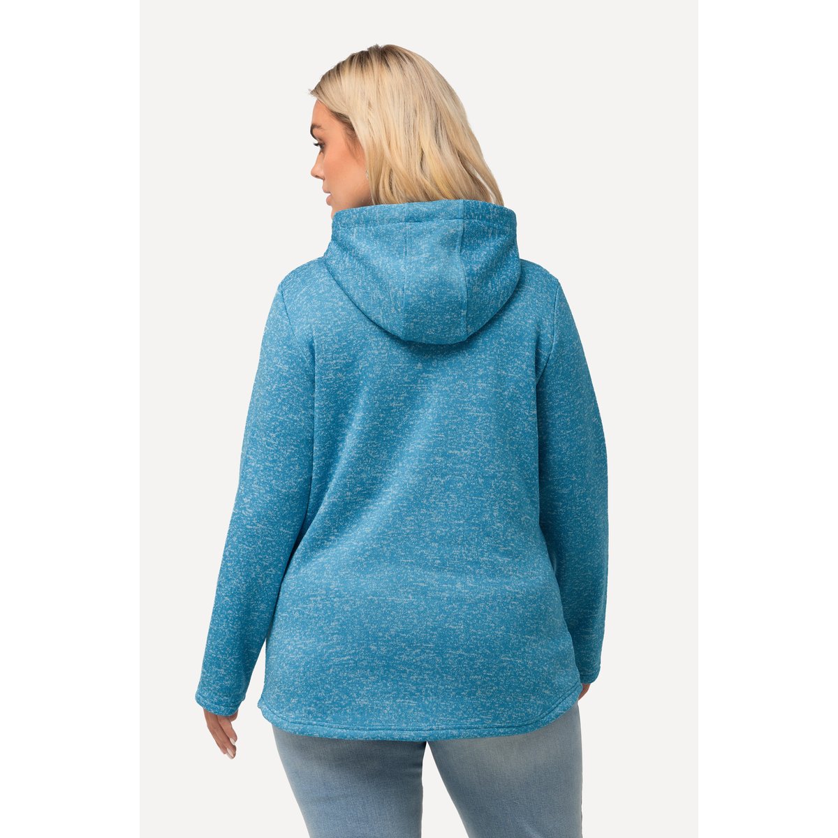 Veste en maille polaire, capuche aqua, ULLA POPKEN