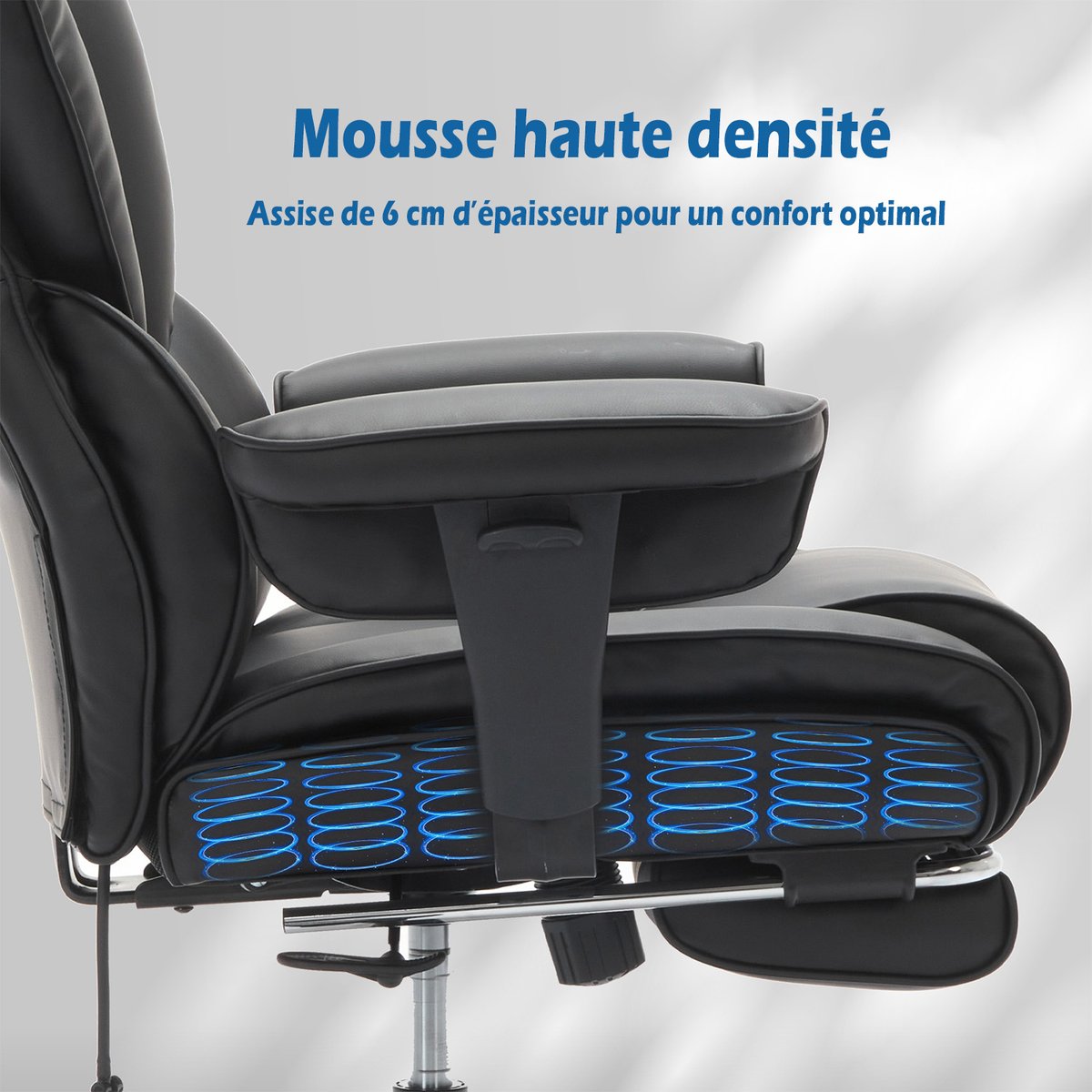 Fauteuil de bureau ergonomique, MORVEN noir, MEUBLES COSY