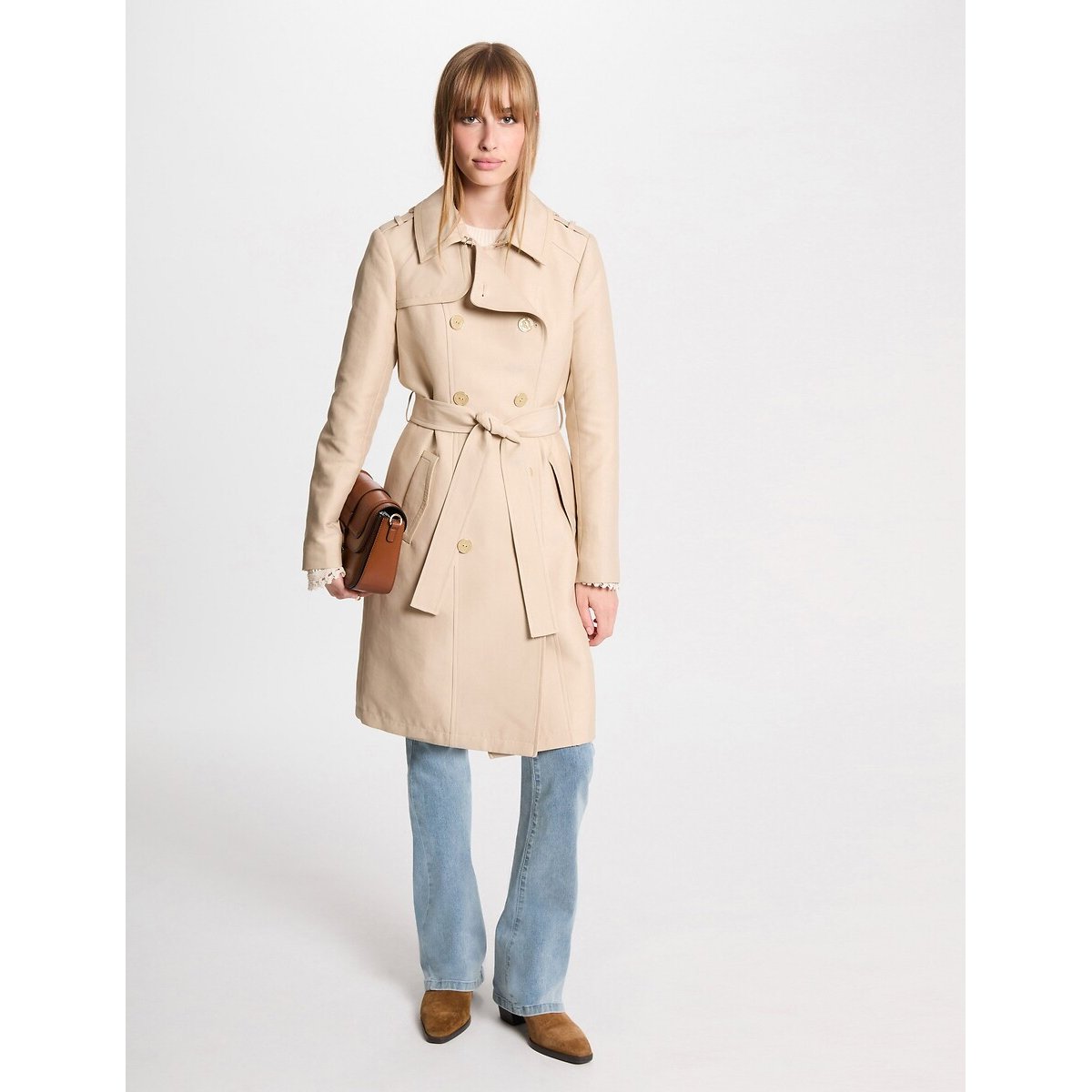 Long Belted Trench Coat beige, MORGAN