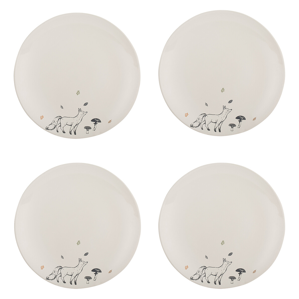 Set of 4 Woodland Dinner Plates multi-coloured, PRICE & KENSINGTON