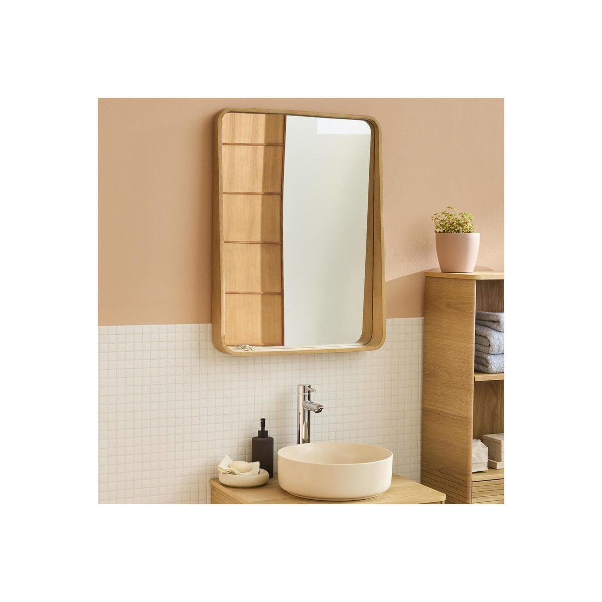 Miroir rectangulaire 60x80cm MARIUS chêne, MOB IN