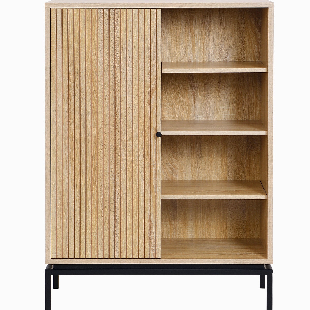 Bibliothèque 1 porte 4 niches - TALIA effet bois, HOMIFAB