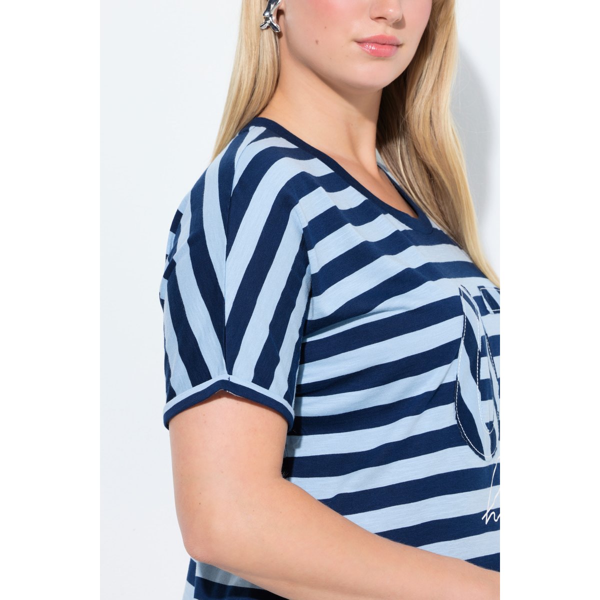 T-shirt rayé oversize bleu encre, ULLA POPKEN