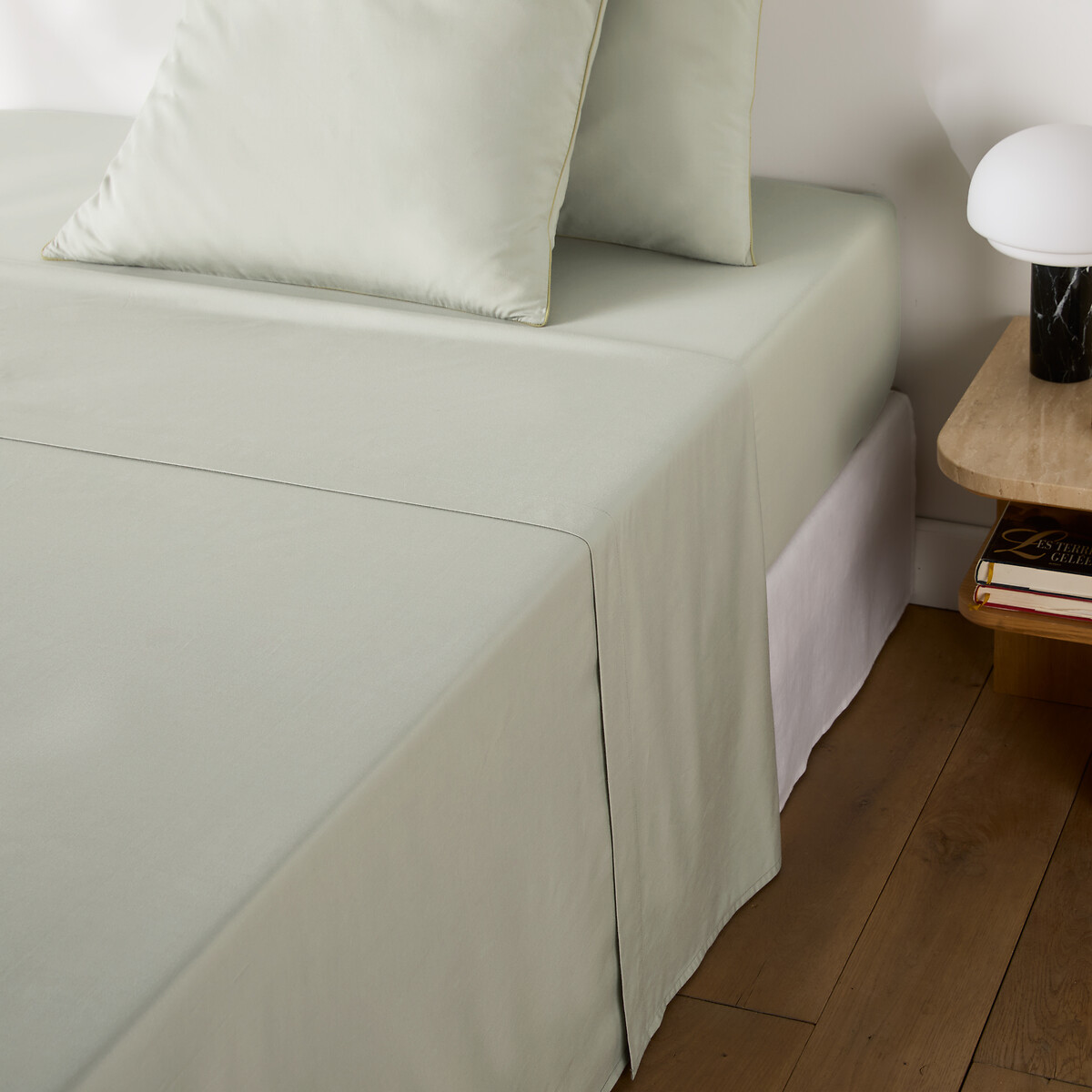 Drap plat en percale de lyocell et coton, LONA bleu céladon, LA REDOUTE INTERIEURS