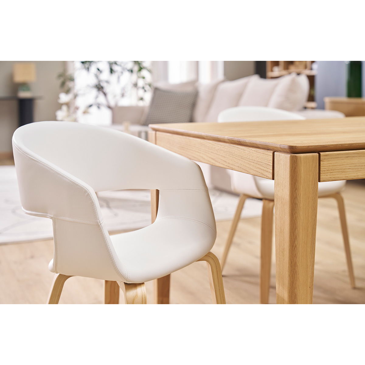 Chaises design pieds bois (lot de 2) SLAM bois clair / blanc, MILIBOO